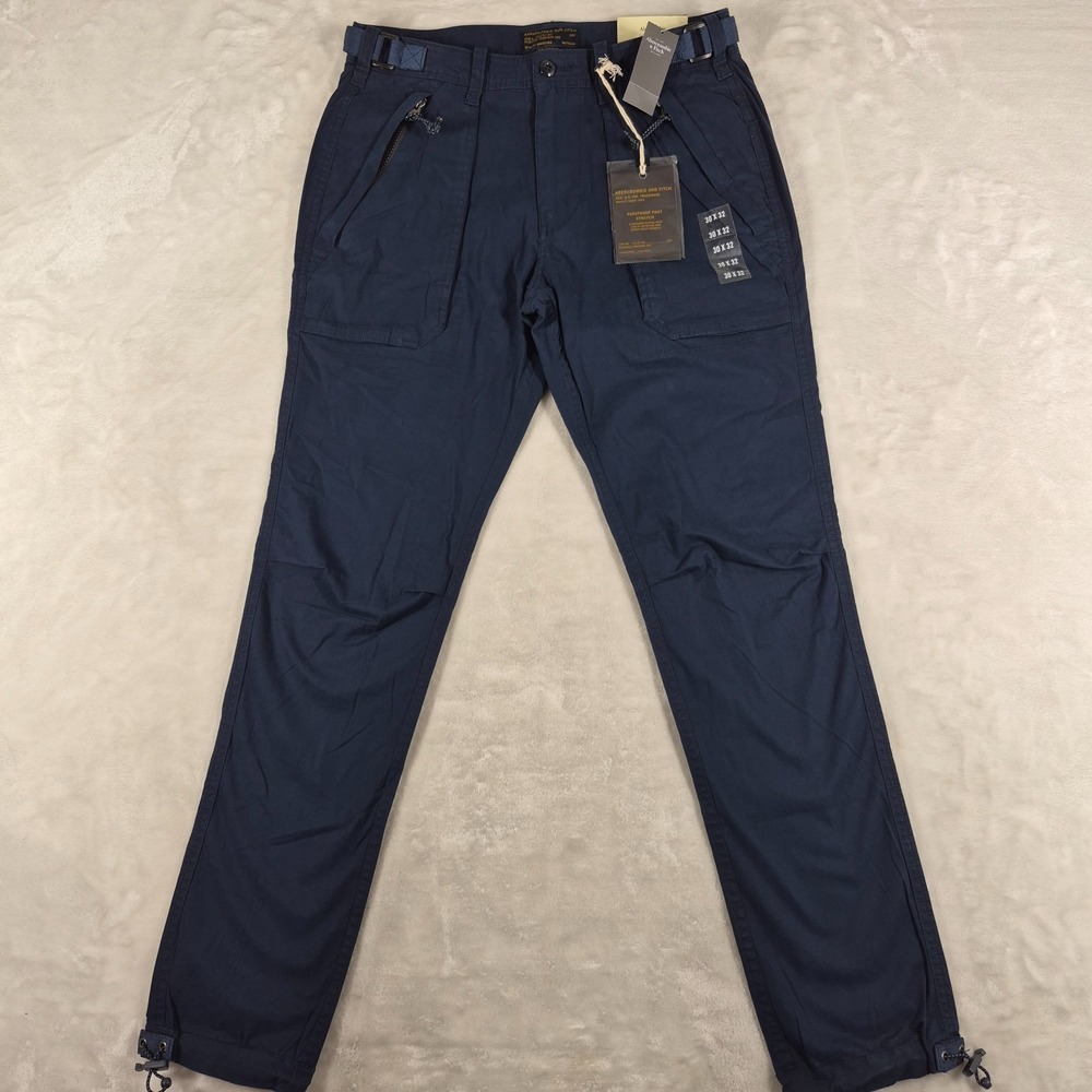 Abercrombie & Fitch Paratrooper Pants Men's 30x32‎ Blue Slim Straight Cargo NWT